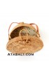 Ata round bag flower pattern with ribbon clip and lining